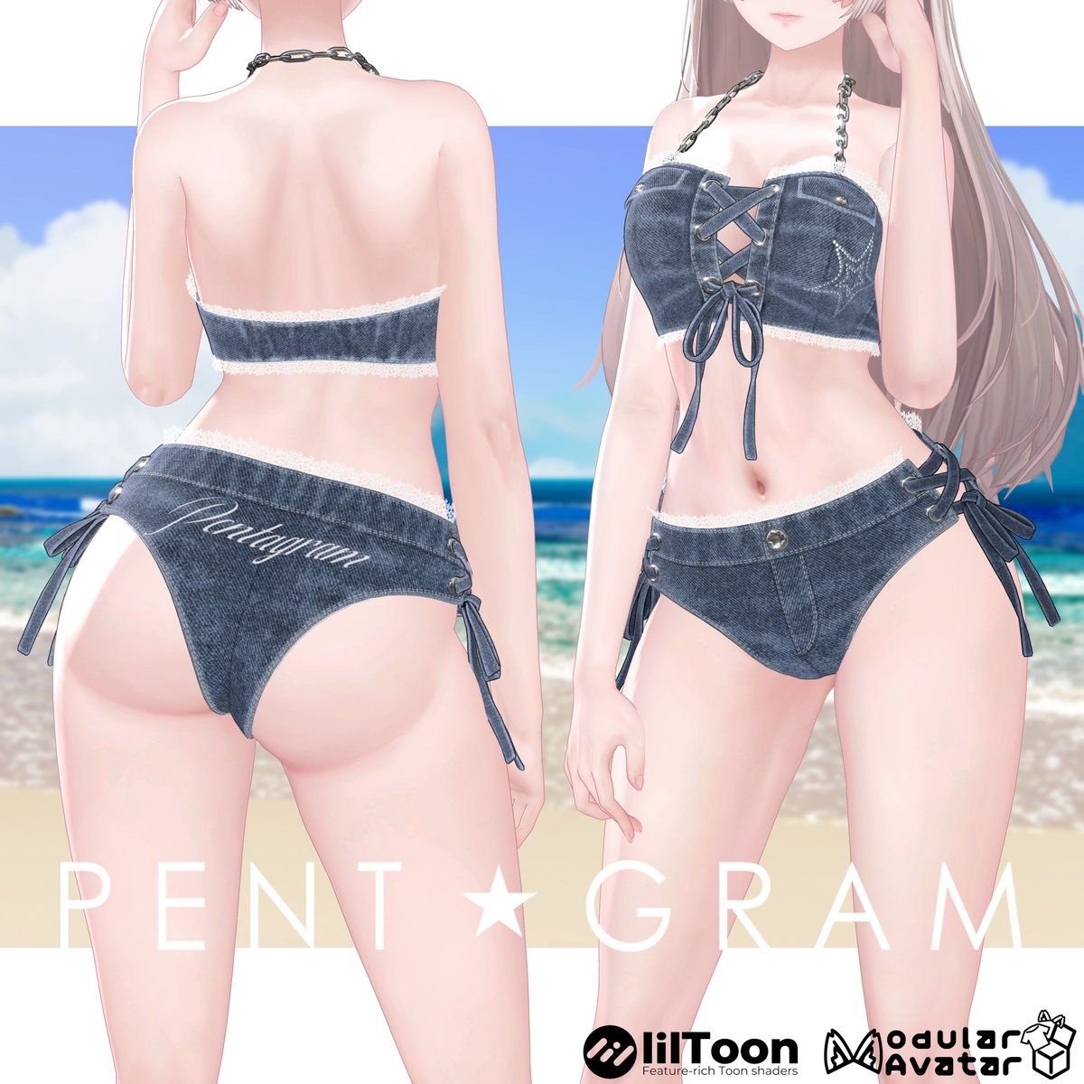 PENTAGRAM_meta's tweet photo. ！SALE！Denim bikini （森羅、ルミナ対応）販売開始
https://t.co/xj6RgDKwQf

発売記念SALE！
本日7月30日から31日が終わるまで300円引きの900円でお求め頂けます！

#VRChat #booth_pm #PENTAGRAM https://t.co/bXrRDGLdfh