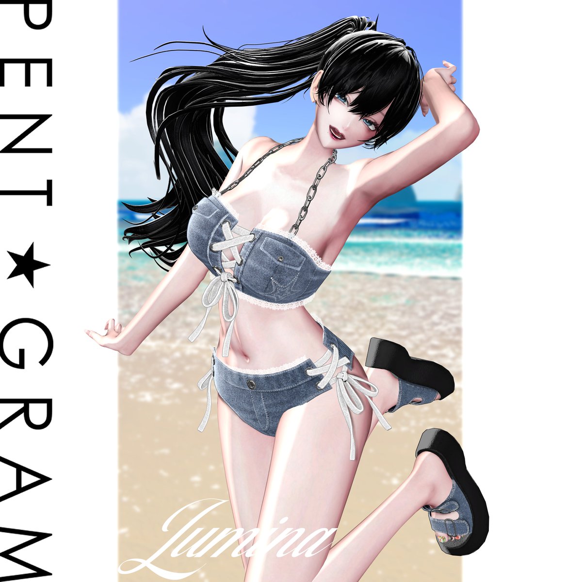 PENTAGRAM_meta's tweet photo. ！SALE！Denim bikini （森羅、ルミナ対応）販売開始
https://t.co/xj6RgDKwQf

発売記念SALE！
本日7月30日から31日が終わるまで300円引きの900円でお求め頂けます！

#VRChat #booth_pm #PENTAGRAM https://t.co/bXrRDGLdfh