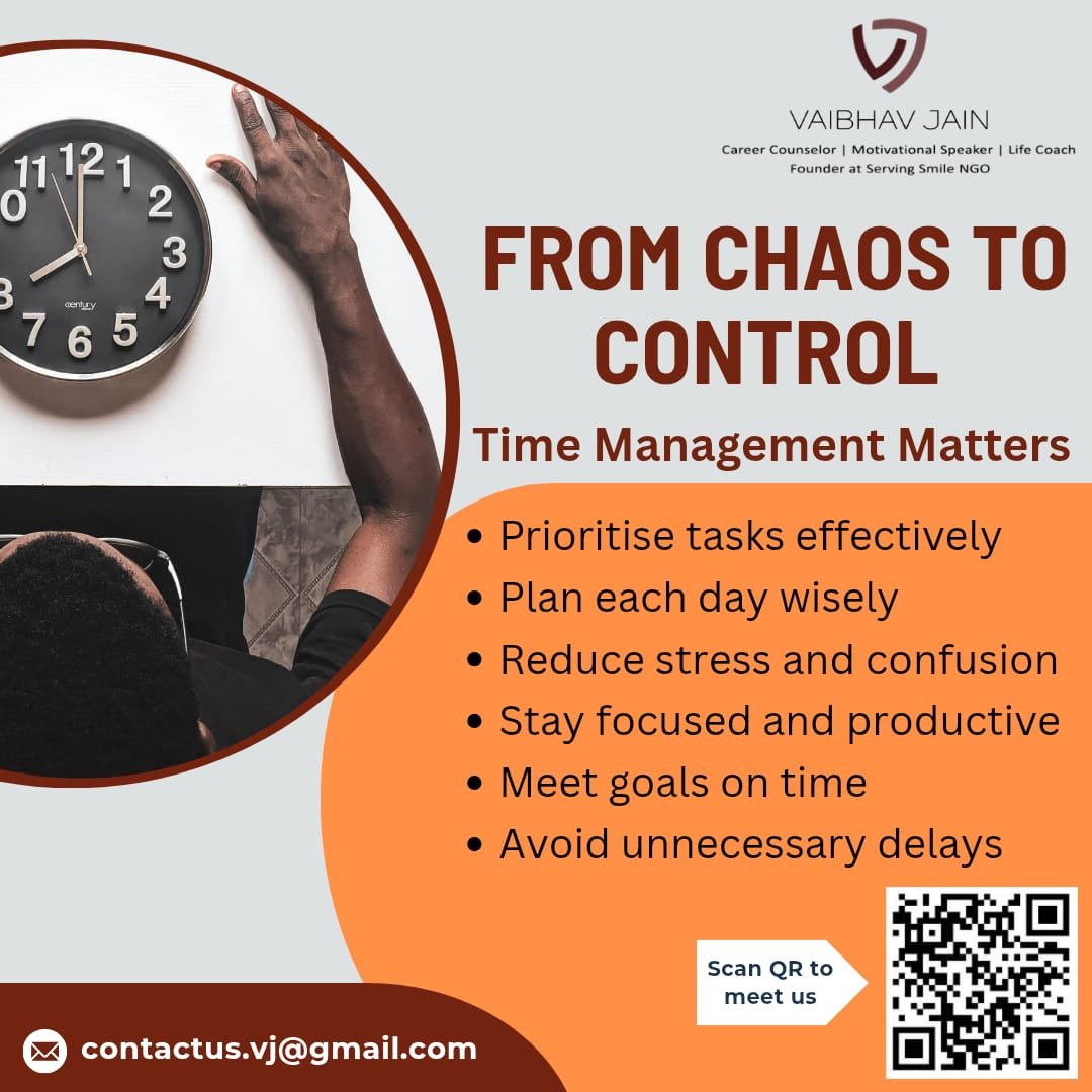 VJ_Counselor's tweet photo. Master your time, master your life. ⏰✨
Small, consistent actions every day can reduce stress, improve focus, and help you achieve your goals with confidence. Start today—because every minute counts.
Scan QR to register 

#timemanagement #productivity #stayfocused https://t.co/Wez8CcqtOh