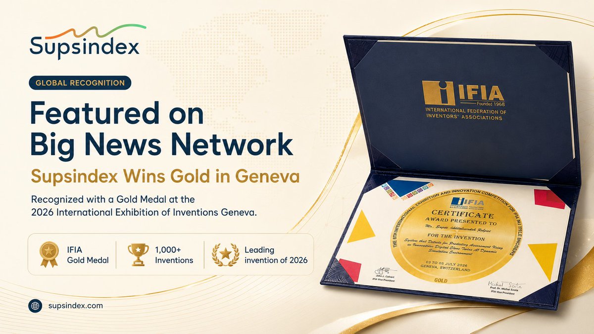 supsindex's tweet photo. Gold in Geneva and featured on Big News Network.

Supsindex was recognized for advancing a more evidence-based way to understand founder readiness.

https://t.co/sY3kyCF1oq https://t.co/g77pxdNtvv