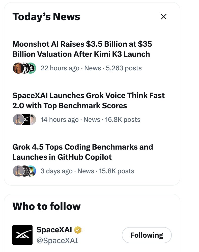 ascorbichelix's tweet photo. Right now SpaceXAI is doing much better in AI as compared to Google

While SpaceXAI is breaking the internet with Grok 4.5 and Grok Voice Think fast 2.0 the Google is failing to bring any AI model which ranks even in top 10

#google #grok #spacexai #gemini #ai https://t.co/LY8ZnTTAMq