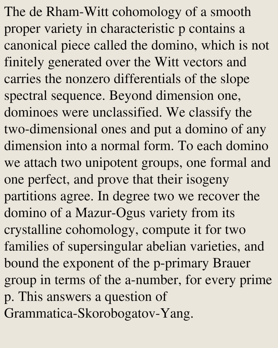 AlgebraicPapers's tweet photo. Higher dimensional dominoes in de Rham-Witt cohomology

Yuanning Zhang
https://t.co/FXcwbqb6dg [𝚖𝚊𝚝𝚑.𝙰𝙶] https://t.co/U93FY6Cuw3