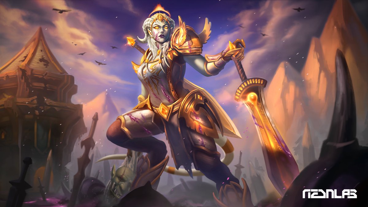 NeonLaboratory's tweet photo. Xeraaya, the Light Warrior of the Naaru, fighting the Twilight's Blade

Thank you for using our service
#neonlab #illustration #oc #fantasy #wow #warcraft https://t.co/FsdAy7axl6