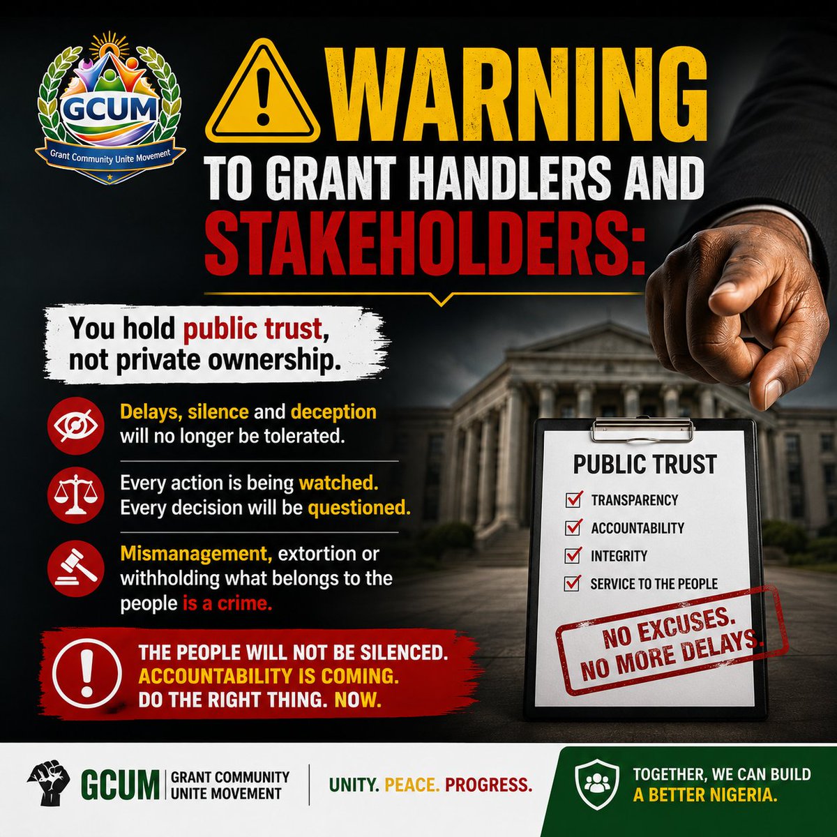 mmuta78894's tweet photo. @GrantCommuUnite @PBATMediaCentre @cenbank @SERAPNigeria @Connected_dev These grants have stayed with the federal government more than is necessary. The federal government should disburse the money. Eleven years are not eleven days. We are sick and tired of continue shifting of the goal post. Enough should be enough! 
Let the world 🌎🌍 be on notice! https://t.co/rrIloXLc4y