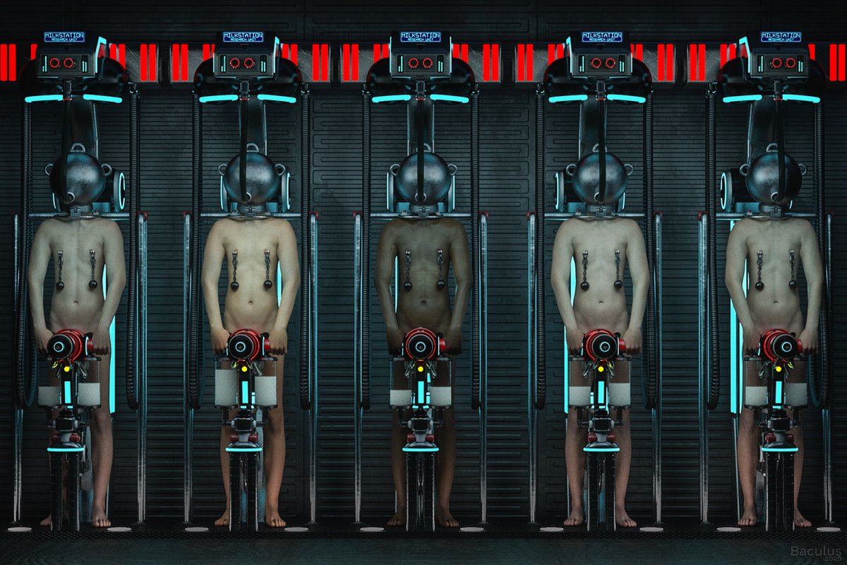 BaculusR's tweet photo. If your sub is always whining about being locked up and never allowed to cum. Then teach them to never moan again by booking them in for a week at a Cum Creamery. They will come home so drained and sore, they will be begging for their dick cage to be welded back on.
#3dart #bdsm https://t.co/C6eJ816cF8