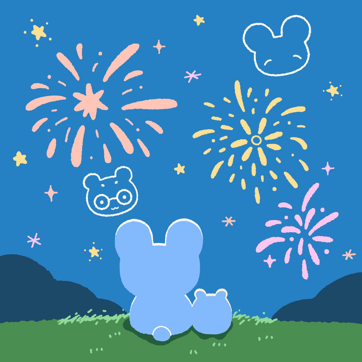 strawberry__080's tweet photo. 불꽃놀이🐰🐹🎇 https://t.co/yWU0WhVlJq