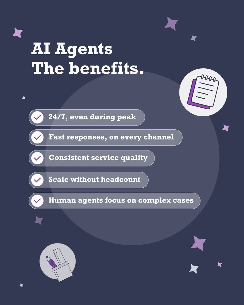 Gnatta's tweet photo. The benefits of AI Agents? 🚀

Smarter support, built to grow with you. https://t.co/XlzmatzrNA