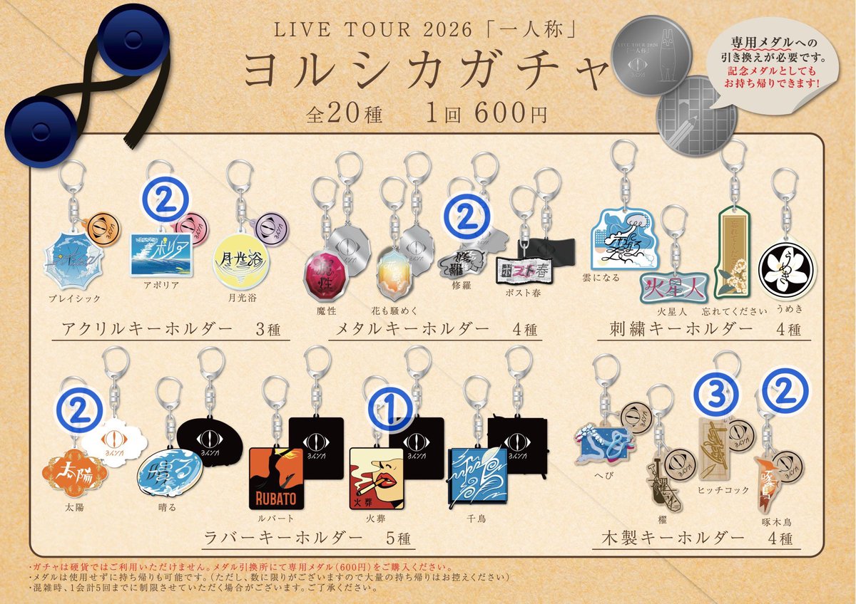 krn_28d_m's tweet photo. ヨルシカ 一人称 ガチャ 交換

譲：画像のもの
求：プレイシック/月光浴/ポスト春/忘れてください/うめき / 定価600円（現金 or PayPay）

本日現地でのお手渡しか、千葉公演での交換希望です！

どなたでもお気軽にお声掛けください！ https://t.co/99MfEwpOyp