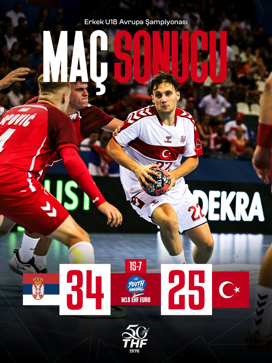 trtsporyildiz's tweet photo. 🇹🇷🤾‍♂️ Avrupa 18 Yaş Altı Erkekler Hentbol Şampiyonası'nda mücadele eden Milli Takımımız, B Grubu'ndaki ilk maçında Sırbistan'a 34-25 yenildi.

🗓 İkinci maçımızda bugün İtalya ile karşılaşacağız. https://t.co/hBohAeeC7k