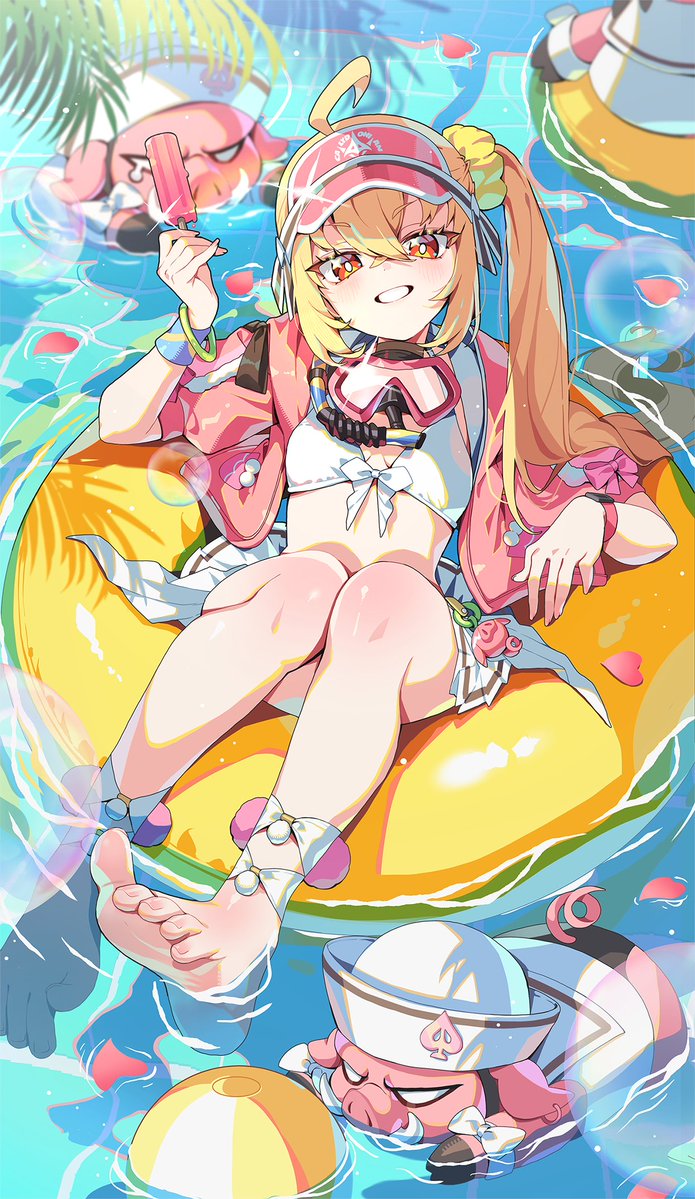 ZZZ_TYPEII's tweet photo. 夏といえばやっぱりプールですよね～ンナ！

イラストは @yotte615 様より頂きました。

#ゼンゼロ  #ゼンゼロ2周年 https://t.co/sbFJlVIyPq