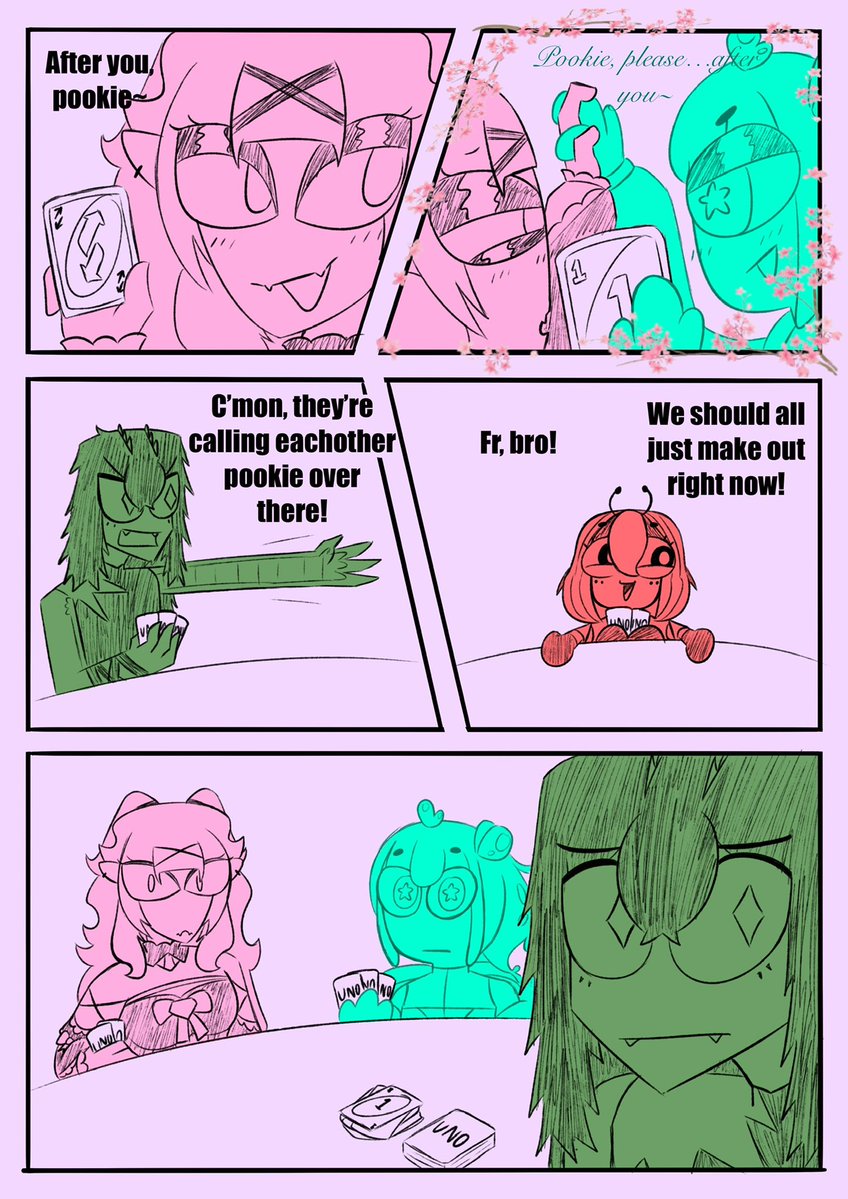 SlipperyChipper's tweet photo. Can’t a bug get a lil romantical with her fellow Beastz? (Based off that one Beastiez Uno video) #beriart #kaicrocart #piapiart #toriort https://t.co/Fw5TFqLDm5