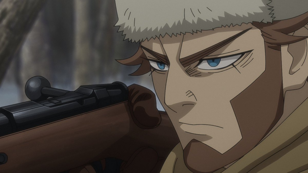 kamuy_anime's tweet photo. 【BS11にて23:30～放送ッ!!】
TVアニメ『#ゴールデンカムイ』
第二十九話「国境」

新たな狙撃手、ヴァシリが初登場ッ!!
狙いを定めた先には――
静寂を切り裂く一撃をお見逃しなくッ!!

🎯国境守備隊の狙撃手
ヴァシリ(CV. #梅原裕一郎) https://t.co/5IK1cO3ib5