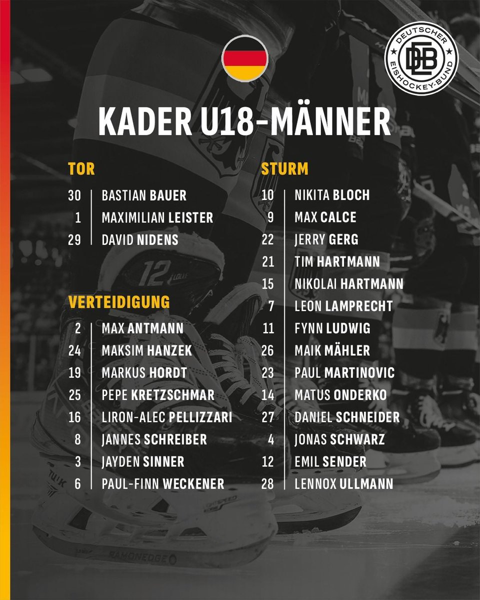 deb_teams's tweet photo. Die U18-Nationalmannschaft reist zum Hlinka Gretzky Cup 2026 nach Edmonton.

Nach dem Sommerlehrgang in Füssen wartet der erste Saisonhöhepunkt. In der Vorrunde trifft das Team auf Finnland, Tschechien und die USA.
Alle Informationen: https://t.co/chkicbP9gN

#debteams https://t.co/z6pZIfazhG