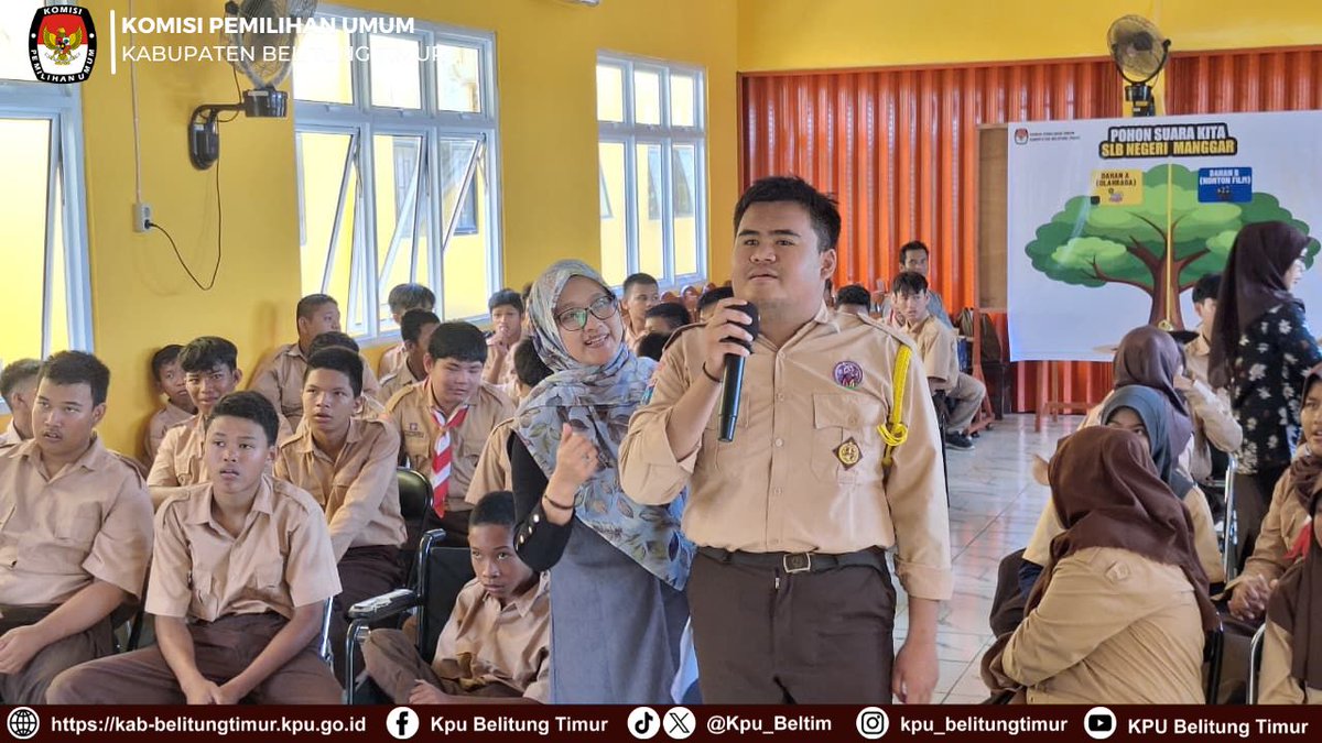 Kpu_Beltim's tweet photo. #TemanPemilih,Komisi Pemilihan Umum (KPU) Kabupaten Belitung Timur melaksanakan kegiatan Sosialisasi Pendidikan Pemilih Disabilitas Cerdas Pemilu dengan tema "Suara Pertamaku, Masa Depan Bangsaku, Pelajar Disabilitas Siap Berekspresi" pada Kamis (30/7/2026) di SLB Negeri Manggar. https://t.co/mUE7eQFZ3k