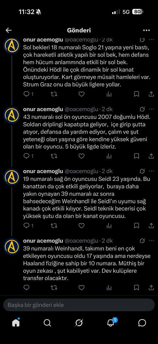 oacemoglu's tweet photo. @erdalvahd Mutlaka izlemişsinizdir siz de,  bilmiyorum görüşlerimiz yakın olacak mı, yayında bu isimleri değerlendirirseniz belki kendi gözlemlerim ile alakalı daha profesyonel bir gözün ne düşündüğü konusunda bilgi sahibi olabilirim. Belki aynı görüşte olursak birileri tehlikeyi farkeder😊 https://t.co/b8wZjxGLbC
