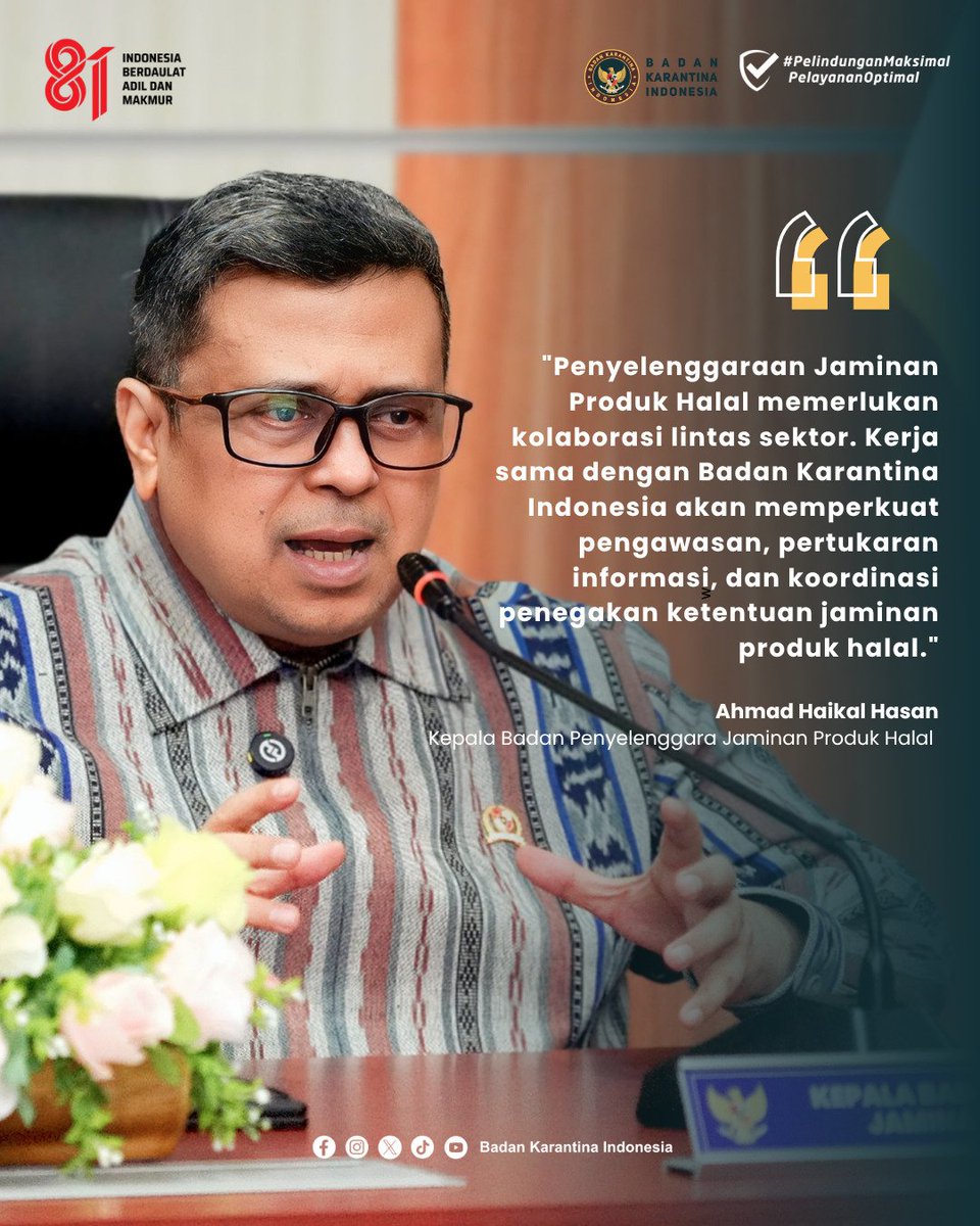 BarantinRI's tweet photo. Sinergi ini mencakup pertukaran data dan informasi, pengawasan komoditas, penanganan dugaan pelanggaran, peningkatan kapasitas SDM, hingga sosialisasi dan edukasi bersama. https://t.co/ElxaV8dMw9