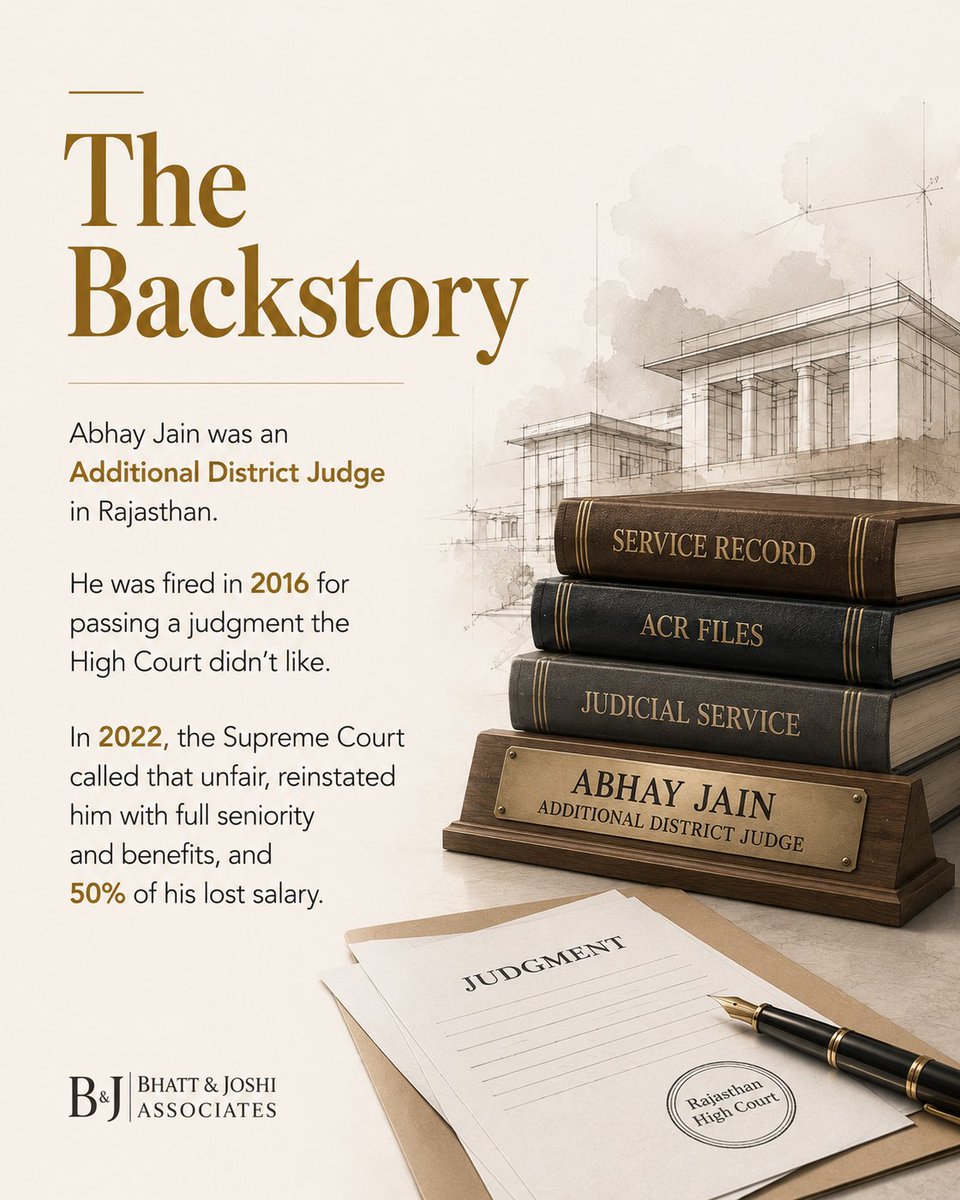 BandJAssociates's tweet photo. He was fired. The Supreme Court got his job back. His employer still tried to deny his promotion. The Supreme Court wasn't having it. #SupremeCourtOfIndia #ServiceLaw #IndianLaw https://t.co/qdypLIEt0i