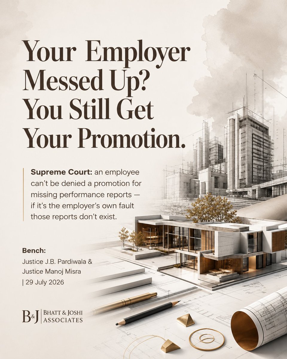 BandJAssociates's tweet photo. He was fired. The Supreme Court got his job back. His employer still tried to deny his promotion. The Supreme Court wasn't having it. #SupremeCourtOfIndia #ServiceLaw #IndianLaw https://t.co/qdypLIEt0i