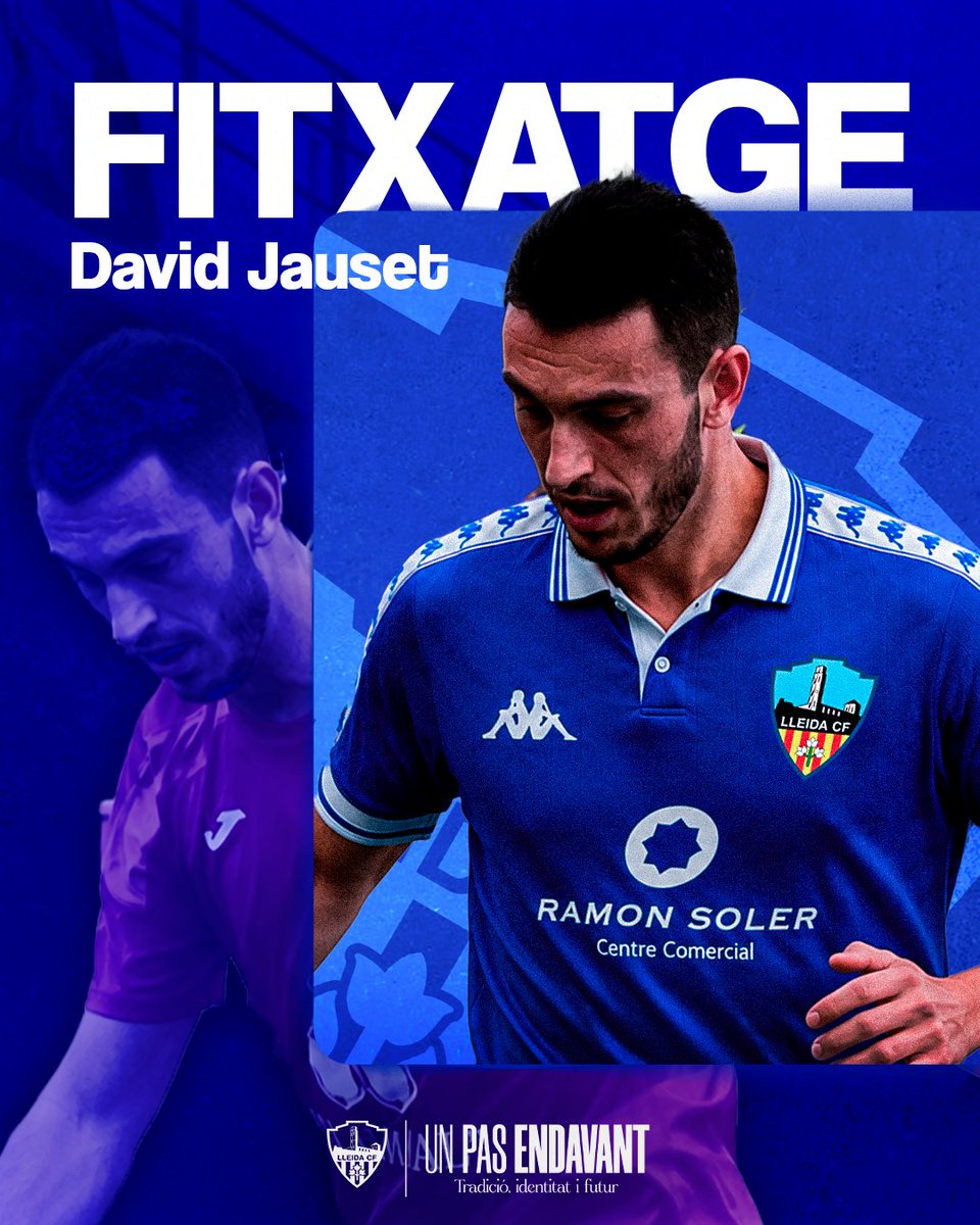LleidaCF's tweet photo. ✍🏻 OFICIAL | David Jauset, nou jugador del Lleida CF.

El Lleida CF reforça el mig del camp amb la incorporació de David Jauset per a la temporada 2026-27.

⚽ Interior esquerrà, destaca pel seu gran desplegament físic, el treball defensiu incansable, el criteri amb la pilota als peus i un potent xut exterior. La seva polivalència li permet actuar en qualsevol de les posicions interiors i també a l'extrem.

Arriba procedent de l'Alpicat B, on ha defensat els colors del seu poble durant les darreres temporades. Anteriorment es va formar a les categories inferiors de l'AEM i de l'Atlètic Segre, competint en categories de Preferent.

💙 Benvingut al Lleida, David!

#UnPasEndavant