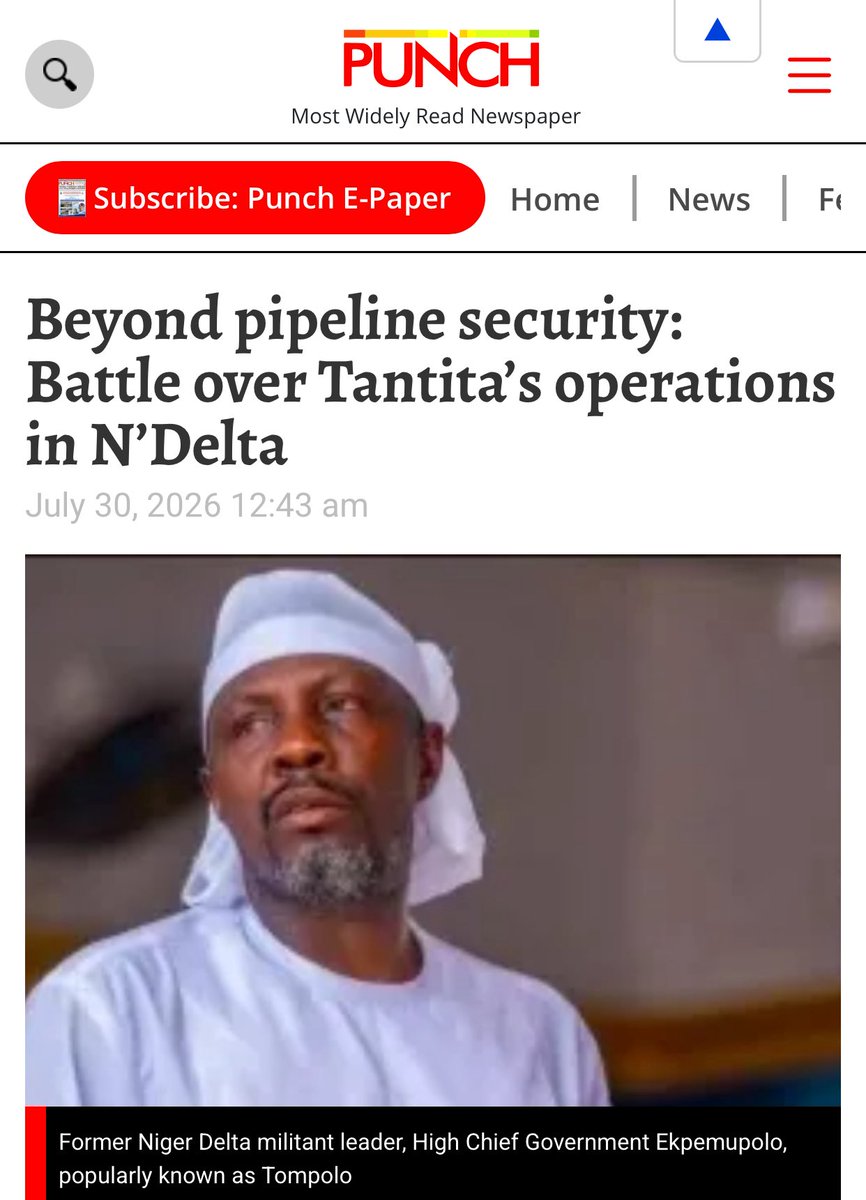 ChinasaNworu's tweet photo. A fresh controversy has erupted over the operations of Tantita Security Services Nigeria Limited, the private pipeline surveillance firm linked to former Niger Delta militant leader, High Chief Government Ekpemupolo, popularly known as Tompolo, following allegations by a Niger Delta human rights advocate that the company operates illegal detention facilities and subjects critics to unlawful arrests, torture and intimidation.
The allegations, contained in a petition addressed to President Bola Ahmed Tinubu by Apostle Perela Ezekiel, have intensified scrutiny of Tantita’s operations in the oil-rich Niger Delta. While Ezekiel urged the Federal Government to investigate the claims and dismantle the alleged detention centres, Tantita, community leaders, security agencies and civil society groups have strongly denied the allegations, insisting there is no evidence to support them and calling for an independent investigation.
Ezekiel, a Niger Delta-based human rights advocate, has been at loggerheads with Tantita over its pipeline surveillance operations and what he described as the alleged harassment and intimidation of critics and residents. Tantita, owned by Tompolo, is contracted by the Federal Government to protect critical oil infrastructure from vandalism and crude oil theft.
The rights advocate alleged that Tompolo was using the Federal Government’s pipeline surveillance contract to settle personal scores and oppress people in the Niger Delta. He subsequently petitioned President Tinubu, accusing the former militant leader of operating private detention facilities in Oporoza, headquarters of Gbaramatu Kingdom in Warri South West Local Government Area of Delta State.

https://t.co/dynCJvyNBH