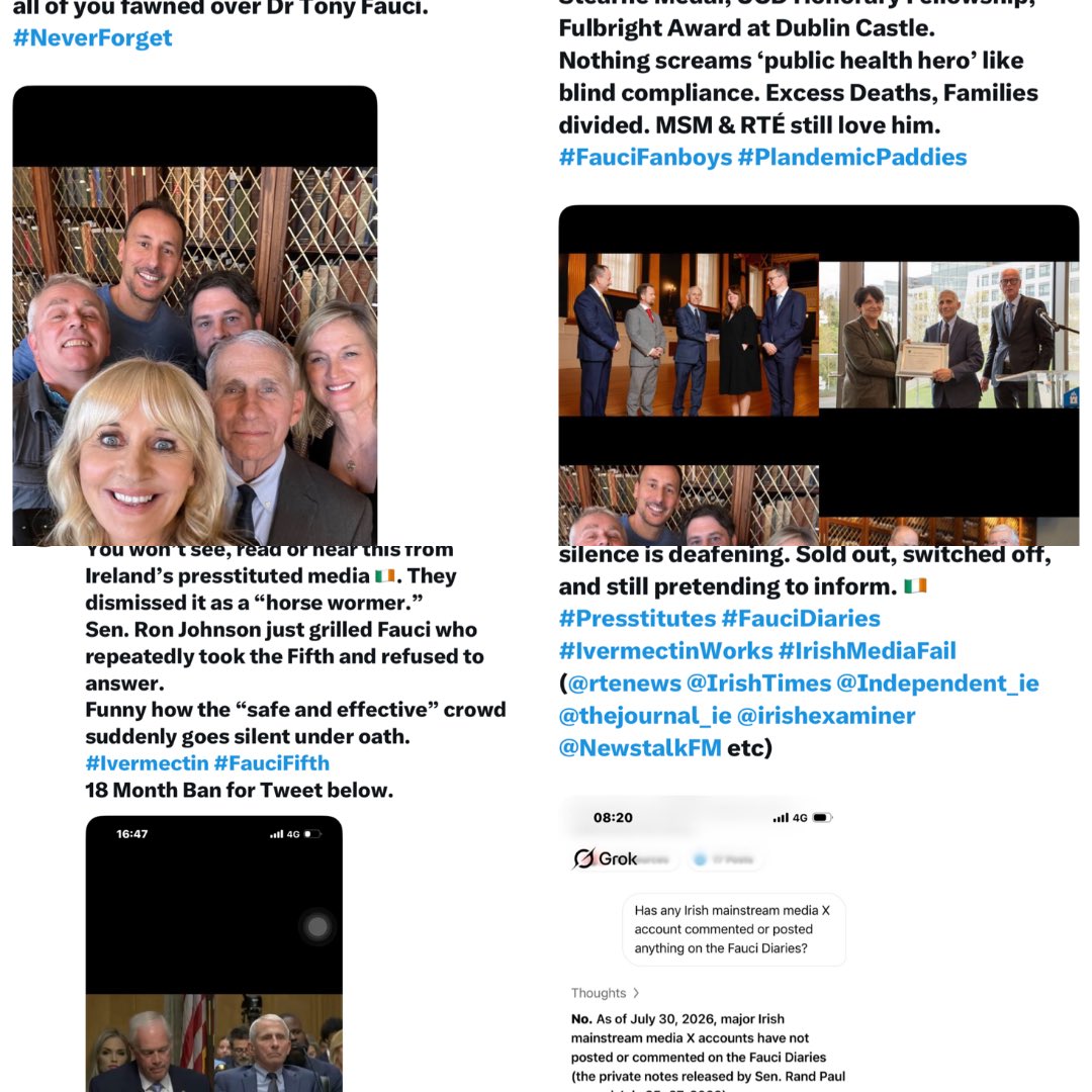 duzBme's tweet photo. Once upon a time @MiriamOCal #RTEBias and Irish 🇮🇪 MSM couldn’t STFU about Saint Fauci.
Today the Fauci Diaries drop… and your silence is DEAFENING.
Funny how the “public health hero” suddenly becomes invisible when the receipts show up.
#FauciDiaries #FauciFanboys @randpaul https://t.co/gojISybz4q