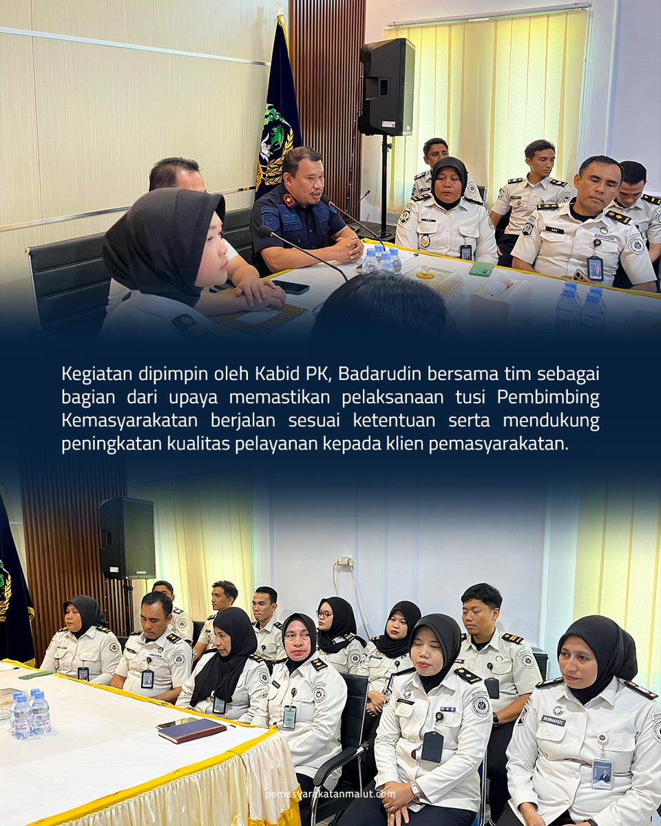 ditjenpasmalut's tweet photo. Kanwil Ditjenpas Maluku Utara melaksanakan monitoring, evaluasi, dan sosialisasi program bagi Pembimbing Kemasyarakatan Bapas Kelas II Tidore, Kamis (30/07).

Berita selengkapnya : https://t.co/8lNOrLBFti https://t.co/YqvVszl8cy