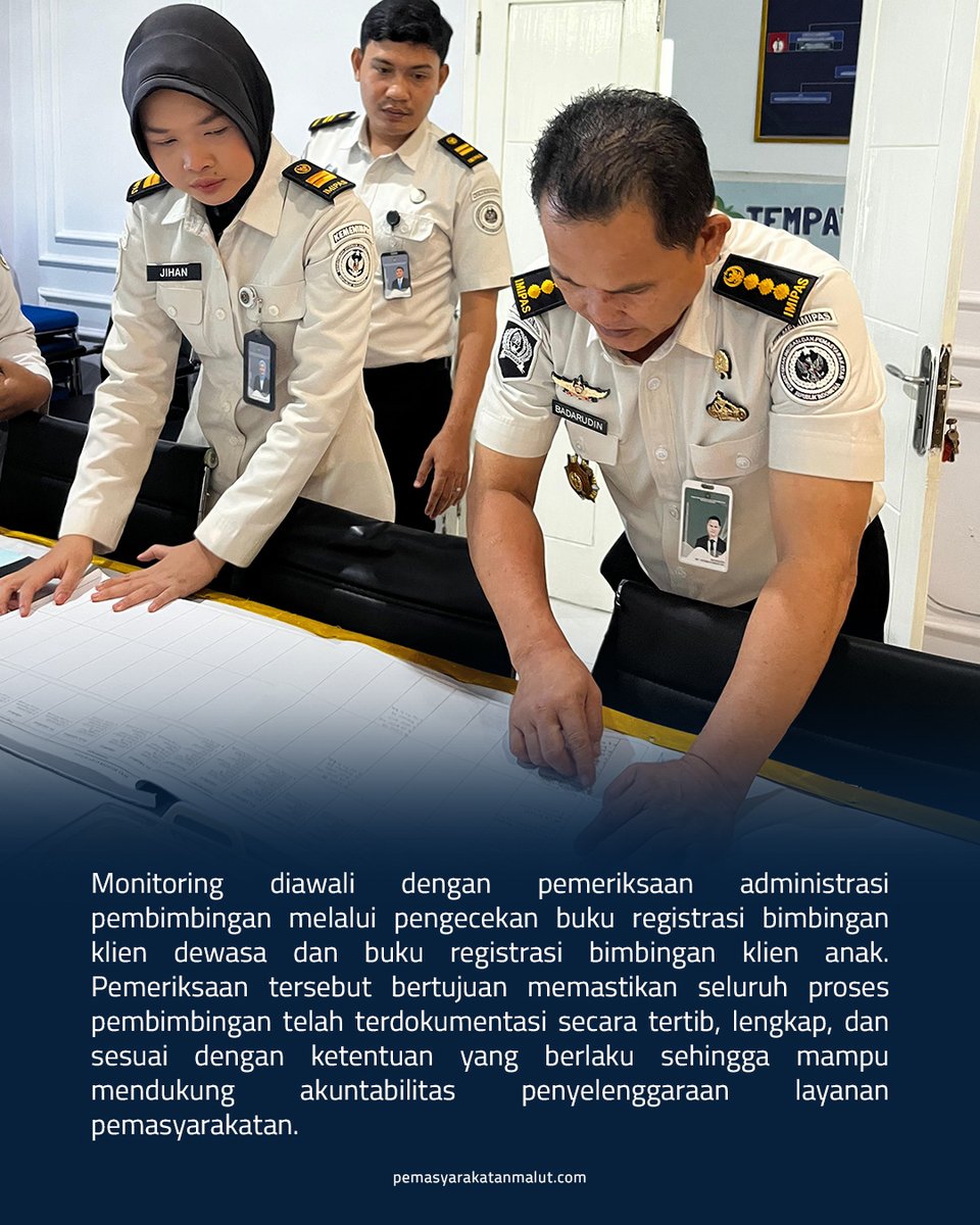 ditjenpasmalut's tweet photo. Kanwil Ditjenpas Maluku Utara melaksanakan monitoring, evaluasi, dan sosialisasi program bagi Pembimbing Kemasyarakatan Bapas Kelas II Tidore, Kamis (30/07).

Berita selengkapnya : https://t.co/8lNOrLBFti https://t.co/YqvVszl8cy