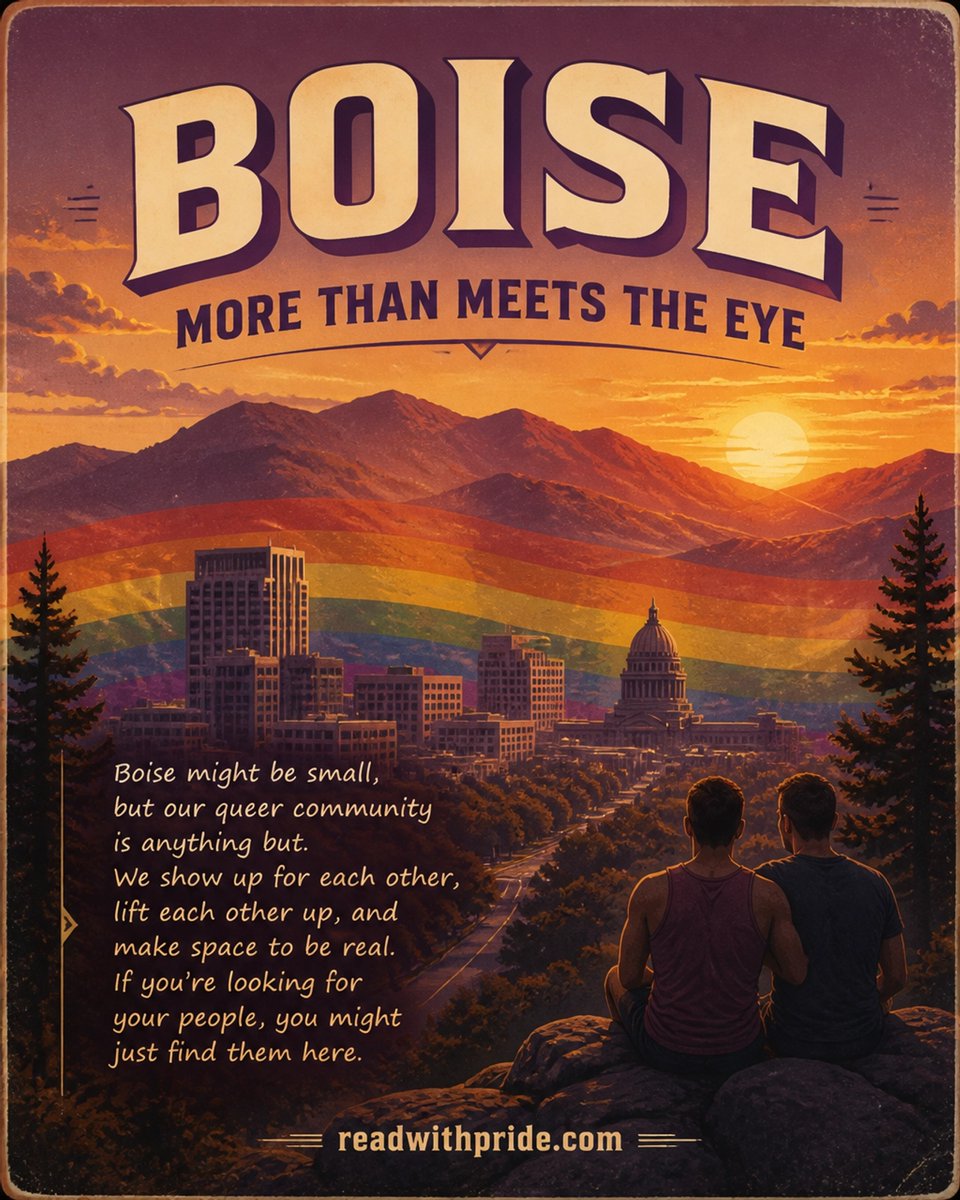 Read_With_Pride's tweet photo. Boise might not be the first city that comes to mind, but Idaho's capital has a surprisingly vibrant LGBTQ+ scene! Small city, big heart. 🏔️🌈 #BoisePride #QueerCommunity #ReadWithPride #MMRomance https://t.co/fkYAcc6JXY
