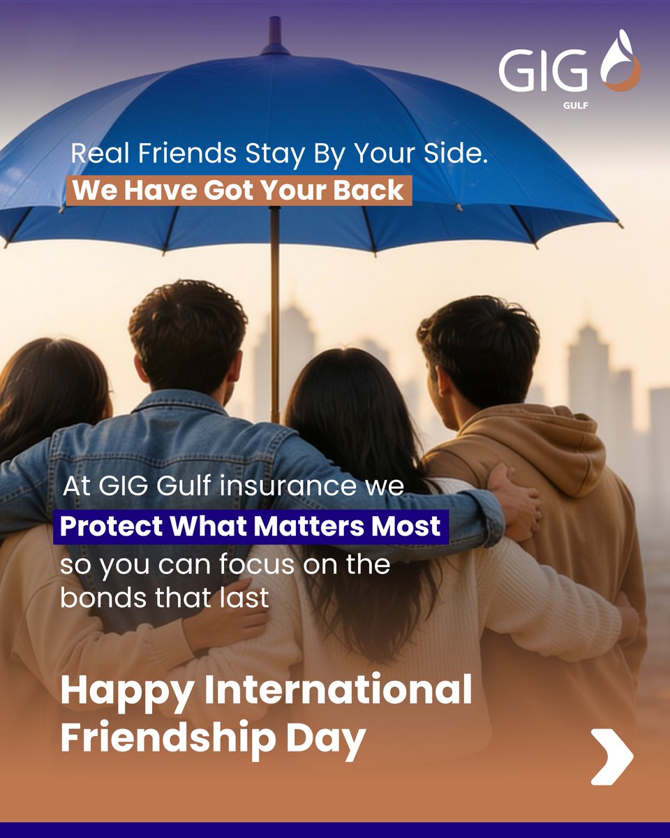 giggulf's tweet photo. Friendship is one of life's greatest treasures.
At GIG Gulf, we're here to help protect what matters most, giving you more time to celebrate the people who make every moment meaningful.
Happy International Friendship Day!
#GIGGulf #InternationalFriendshipDay  #Friendship https://t.co/PE1w0Ece84