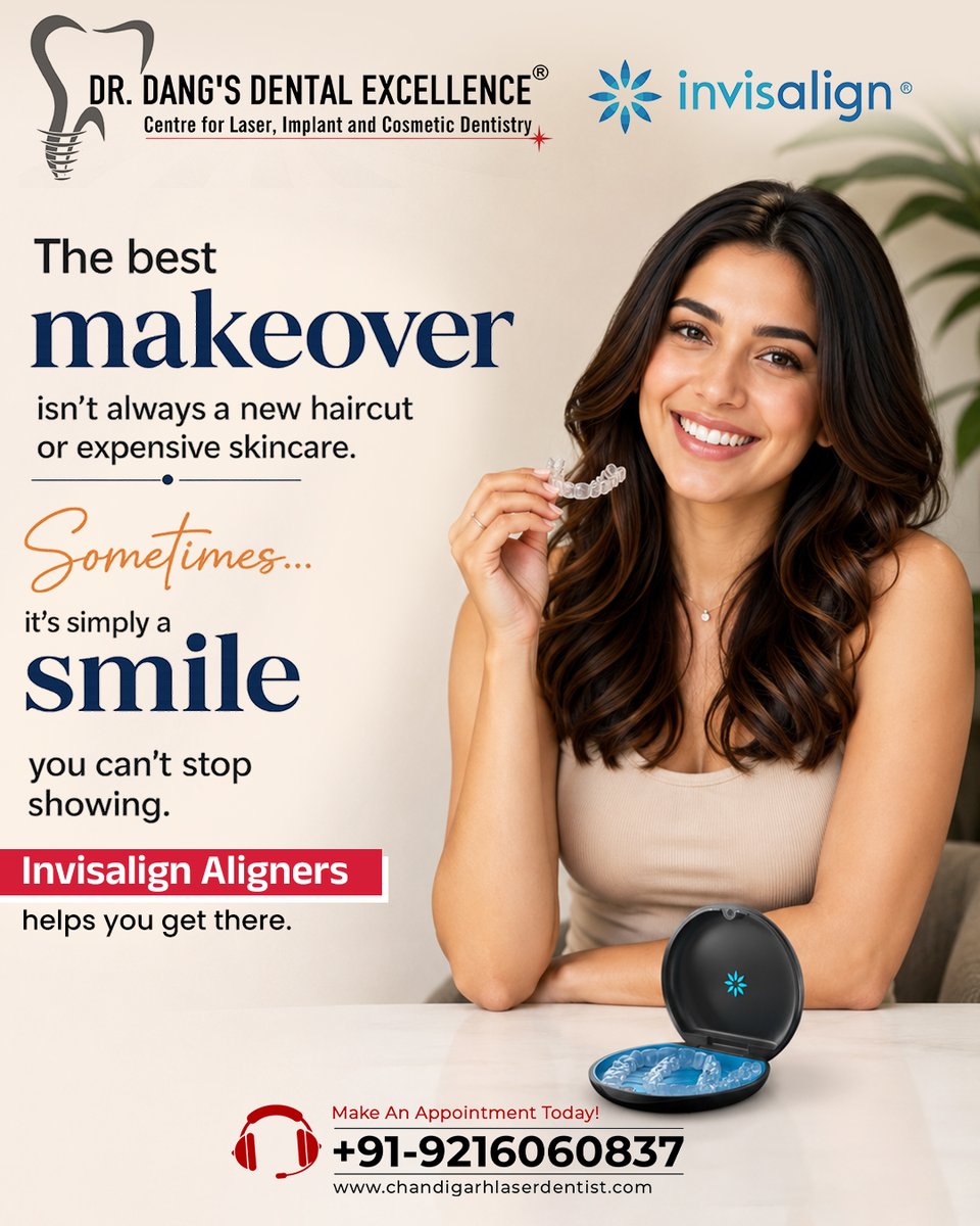 drdangsdenta's tweet photo. ✨ The best makeover is the one that brings out your most confident smile!

With Invisalign Aligners, achieve a beautifully aligned smile with a comfortable, discreet &amp; modern orthodontic solution. 

Book your consultation- 9216060837

#Invisalign #InvisalignSmile #SmileMakeover https://t.co/Yz4xUheZ8h