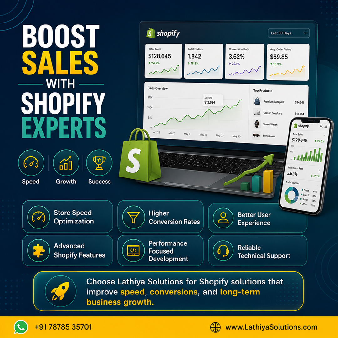lathiyasolution's tweet photo. Every second counts. ⚡ A faster Shopify store means happier customers and higher sales.
🚀 https://t.co/sj4DvHw1p8
#Shopify #eCommerce #CRO #BusinessGrowth https://t.co/ubw6zotQT9