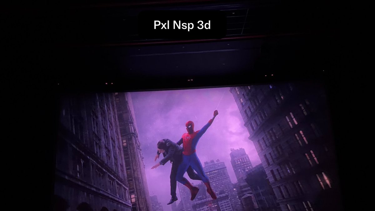 A_Publer's tweet photo. Onyx saket 2d better than Pxl Nsp 3d #SpiderManBrandNewDay #spiderman #PVR #Cinepolis  #NCR 
Movie was good &amp; fun, grounded,emotional spiderman
Pxl in nsp had good datmos audio but still 3d blackened &amp; dull. The picture quality in onyx is superb bright crisp hdr always prefer 2d. https://t.co/Hm1tb852bx