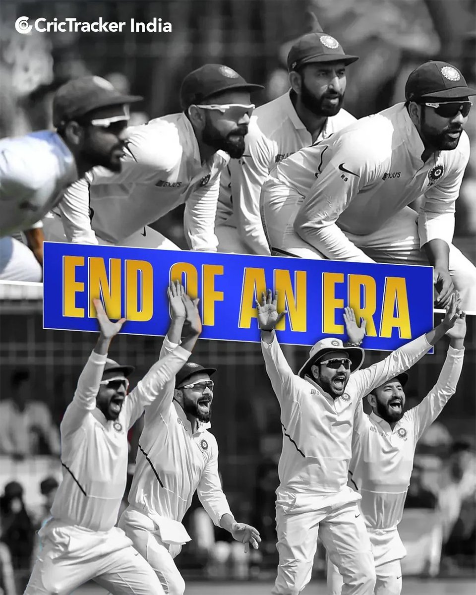 Cricketracker's tweet photo. 𝐓𝐡𝐞 𝐠𝐨𝐥𝐝𝐞𝐧 𝐬𝐥𝐢𝐩 𝐜𝐨𝐫𝐝𝐨𝐧 𝐢𝐬 𝐧𝐨𝐰 𝐠𝐨𝐧𝐞... 💔

With Ajinkya Rahane announcing his retirement from international cricket, the curtain falls on one of India's most iconic Test slip cordons. 🇮🇳🤍

📸 BCCI

#AjinkyaRahane | #TeamIndia | #TestCricket https://t.co/vRSgvGAdGv