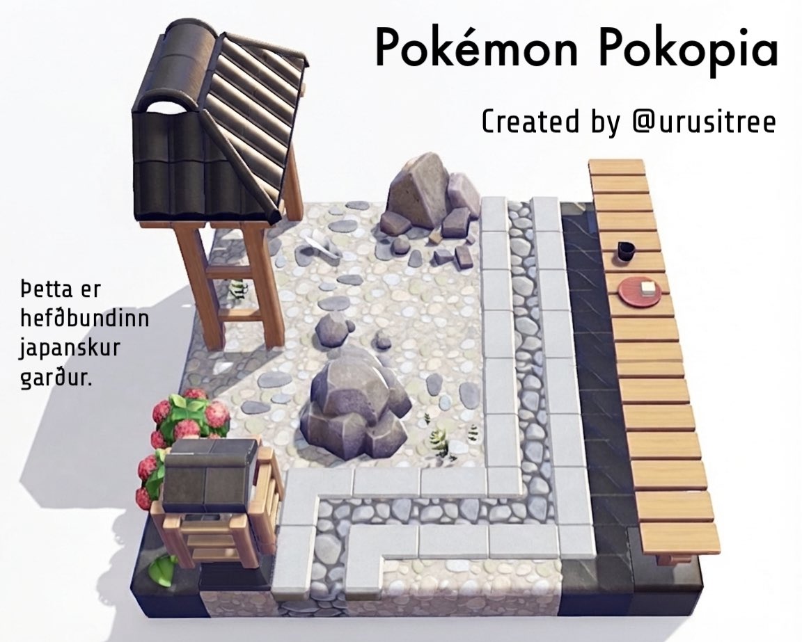 urusitree's tweet photo. 8×8
　　
枯山水　(Zen garden)　1
　　
#ぽこあポケモン   #ぽこポケ        
#PokemonPokopia  #pokopia
過去作撮り直し https://t.co/5oBDFgeS4f