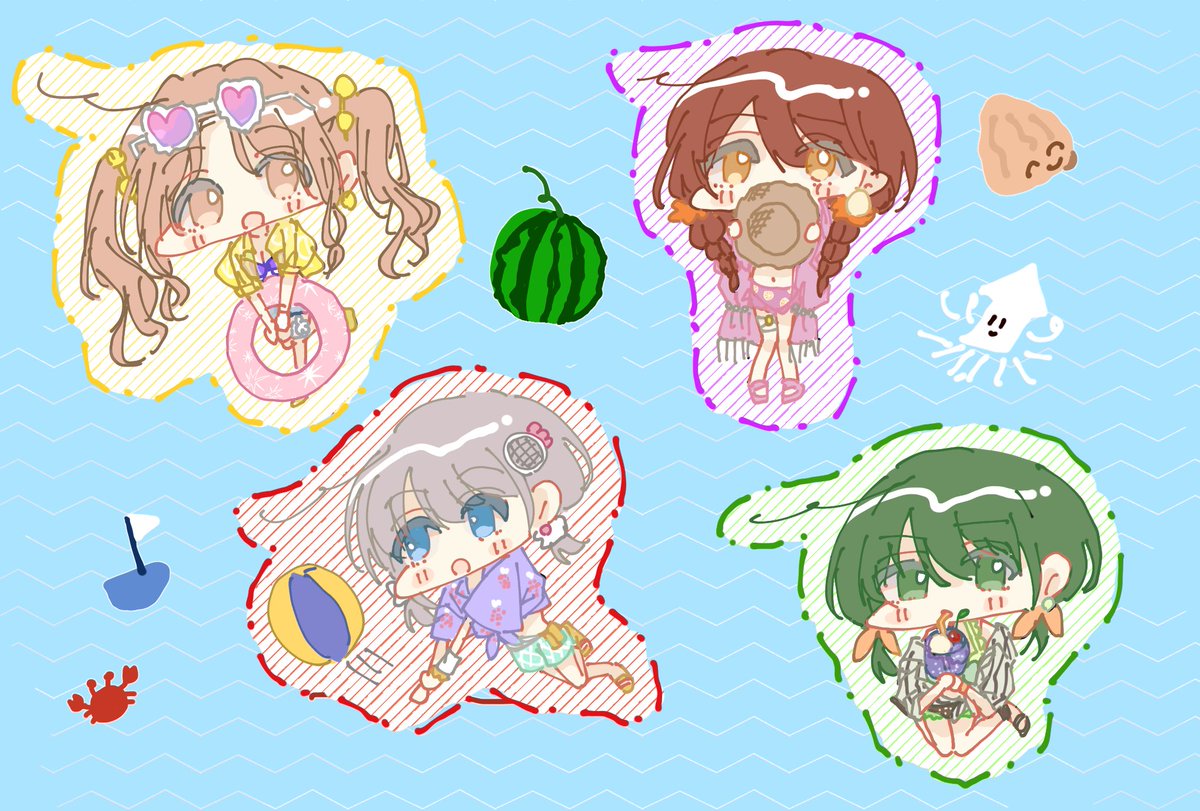 C_ill_ill's tweet photo. あてかパフェコミのネップリ登録してた絵Twitterに上げてないかも　チムピとシャッフリングアクティビティだよーん🏝️ https://t.co/KwQQliK079
