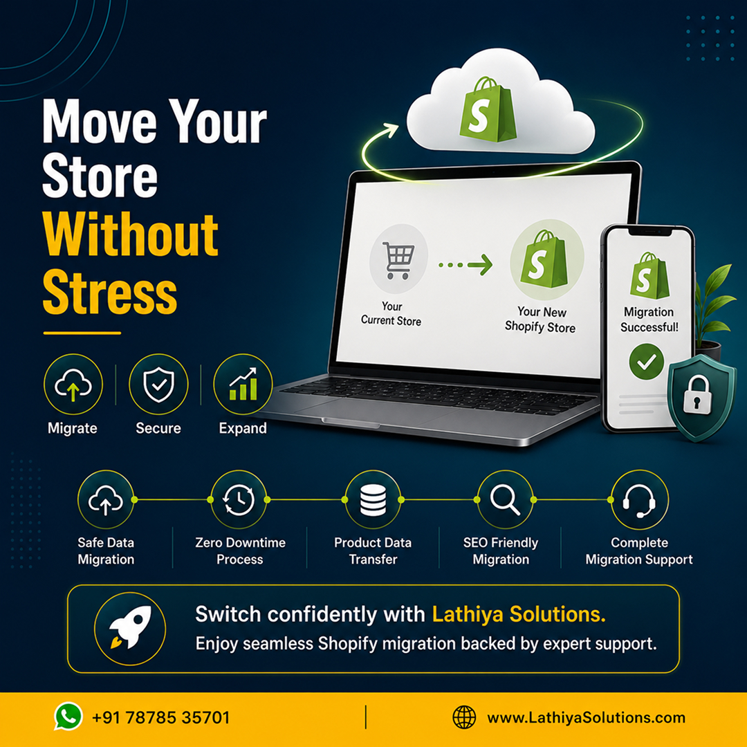 lathiyasolution's tweet photo. Make the move to Shopify—without the stress. 💚
Seamless migration, zero downtime &amp; expert support. 🚀
 https://t.co/sj4DvHvtzA
#Shopify #ShopifyMigration #eCommerce #BusinessGrowth https://t.co/sk5EFFMYPB