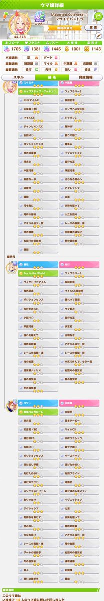 RnXk6's tweet photo. 8月loh先行向け因子
夏、右、アオハル賢、ポジセ、真髄速体賢、逃げ先行ためらい、阿吽、決定打、大立ち回り、力業、陽.地の加護欲しいのだいたいあると思います。

久々に神因子降臨したのでよければぜひm(*_ _)m
 
 #ウマ娘
 #ウマ娘因子 https://t.co/AsXwtLF27A