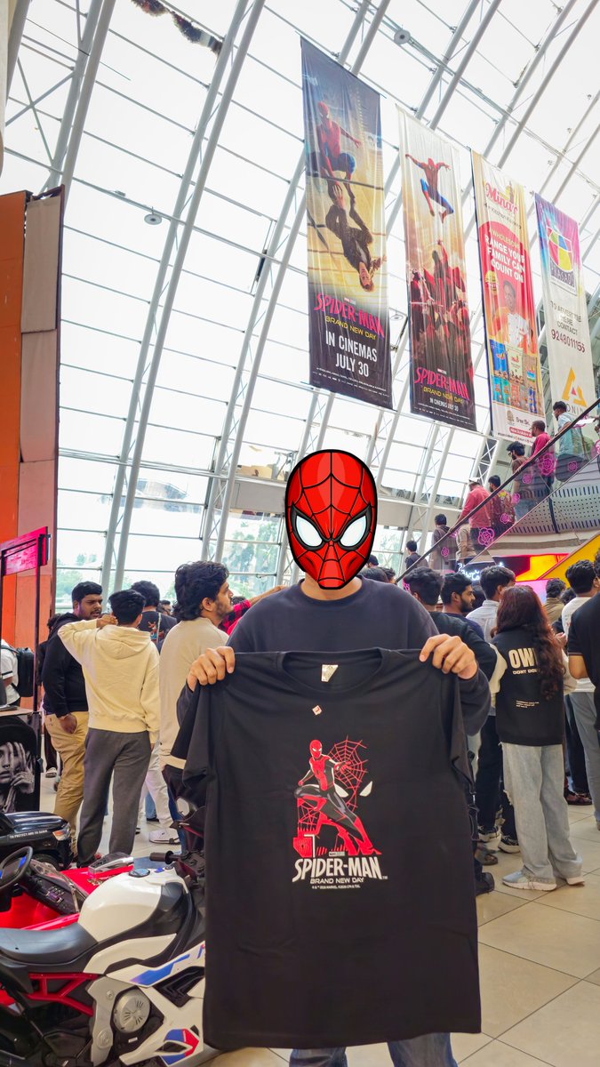 tweet_TFP's tweet photo. #SpiderManBrandNewDay ❤️🕷️

Absolutely loved the movie 🫶🏻! But what made it even more special was watching it at @PrasadsCinemas PCX HDR by Barco. Seeing Spider-Man on that huge screen with those stunning visuals was such a beautiful experience. ❤️

And somehow the day got even better, got lucky with the giveaway and came home with a Spider-Man T-shirt! 🥹❤️

One of those movie days I'll remember for a long time. 🕷️