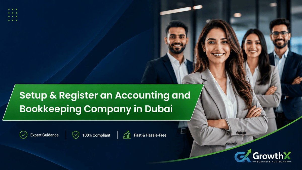 growthxadvisor's tweet photo. How to Setup &amp; Register an Accounting and Bookkeeping Company in Dubai

Register an accounting company in Dubai; therefore, grow your business legally.

Read on: https://t.co/1m2pXY1sCW

#AccountingCompanyDubai #BookkeepingCompanyDubai #BusinessSetupDubai https://t.co/wSSOcQHEru