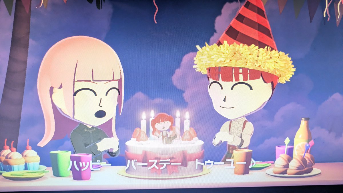 neon4646's tweet photo. トモコレでマリンちゃんが同居人のカリオペに祝われてました🎉
#宝鐘マリン生誕祭2026 https://t.co/DLKdW80Twd
