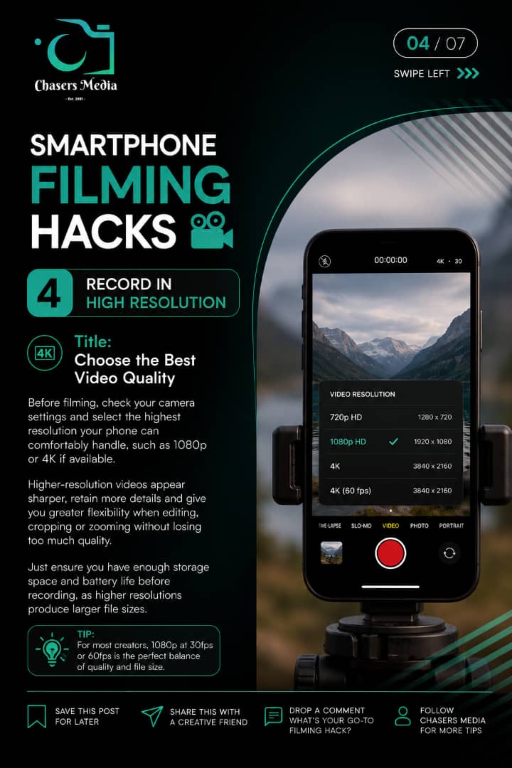 ChasersMedia001's tweet photo. Your phone can do more than you think. 
Better lighting, cleaner audio, a steady shot, and consistent practice can transform your videos.
What's the one filming tip that changed your content the most?
#ContentCreator #FilmmakingTips #MobileVideo #CreatorEconomy #ChasersMedia https://t.co/dXEmKJY8cd