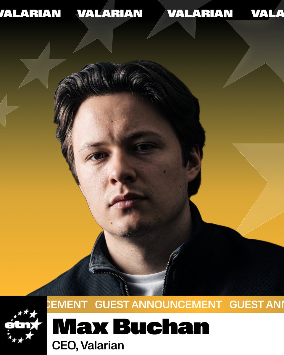 etnshow's tweet photo. BREAKING: After raising a $50M Series A, Valarian (@valarian) CEO &amp; Founder Max Buchan (@max_buchan) joins the boys at 2:00PM BST today. https://t.co/KPaARQMAfU