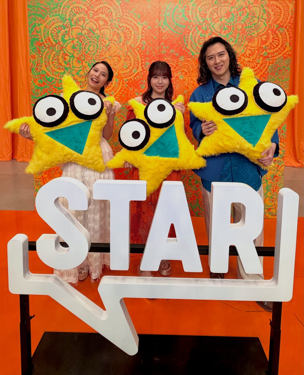 STAR_FujiTV's tweet photo. #ME_I #TSUZUMI さん
#尾上松也 さん
#屋比久知奈 さん
ありがとうございました📸💐

♪どこまでも 〜How Far I’ll Go〜
♪俺のおかげさ
♪旅立とう 〜Along The Way〜

実写版『 #モアナと伝説の海 』
３曲メドレーで披露してくださいました🎤🫶
今夜限りの夢の共演🪝🐚
いかがでしたか？

明日から公開の映画もぜひ🎞️

✍️公式ハッシュタグ💌
#STARスター
↑カタカナ”スター”を
つけていっぱい投稿してほしぃ〜の⭐️

 #モア夏