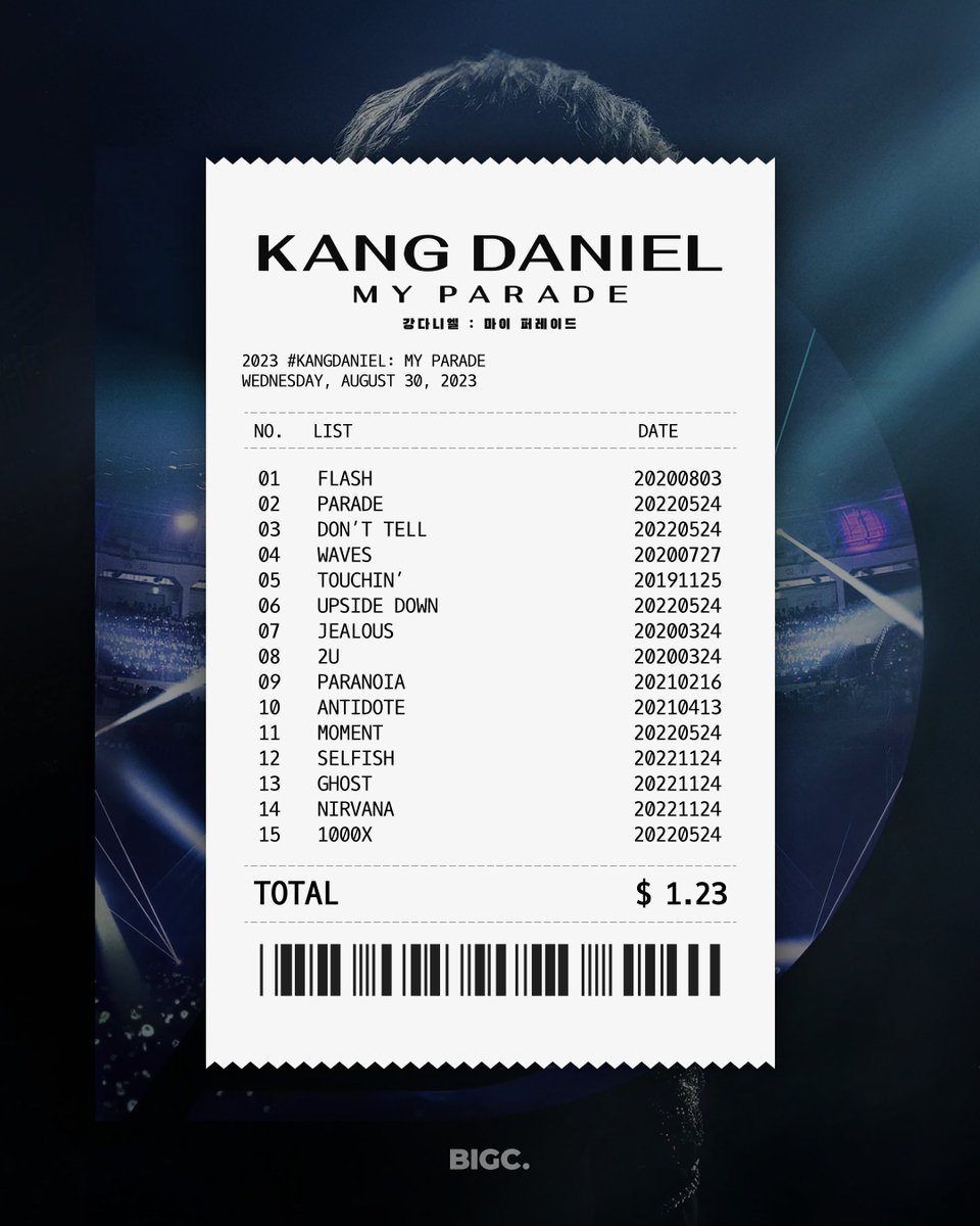 bigc_kr's tweet photo. <KANG DANIEL: MY PARADE>
Look at this setlist again 🥹

Who U Are, Don't Tell, Upside Down… every one of these was a moment 🎤
First Parade nights really live in our heads rent-free ✨
FLOWD, you remember this energy 💜

🎬 Full VOD available on BIGC App & Website!
💰 VOD for $1.23
🔗 https://t.co/hPApGXqJqN

#BIGC #빅크 #ビック #KANGDANIEL #강다니엘 #KANGDANIEL_MYPARADE #MYPARADE #마이퍼레이드 #DANITY #FLOWD #kpop