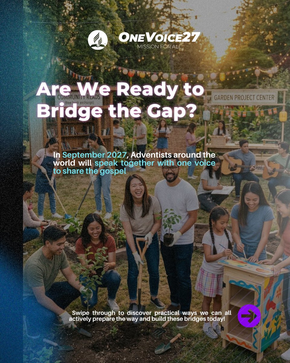 adventistasia's tweet photo. Ready to bridge the gap for OneVoice27? 🌍
Reaching our communities takes trust and resources.
👉 Swipe for 3 simple ways you can help pave the way today!
🔗 Download your free training toolkit at https://t.co/foXTob0EN6.
#OneVoice27 #MissionForAll #AdventistAsia https://t.co/0JIeD5bSDQ