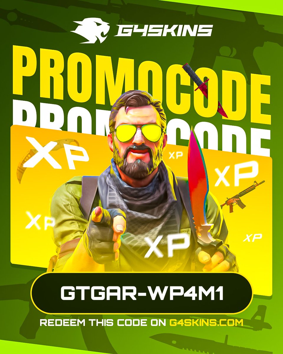 g4skinsdotcom's tweet photo. EXP CODE!🔥

Redeem on G4Skins now!🫵

#promocode #code #free #g4skins #cs2 #cs #counterstrike #counterstrike2 #freecode #csgo #xp #exp #experience https://t.co/ZHpbJHZRIM