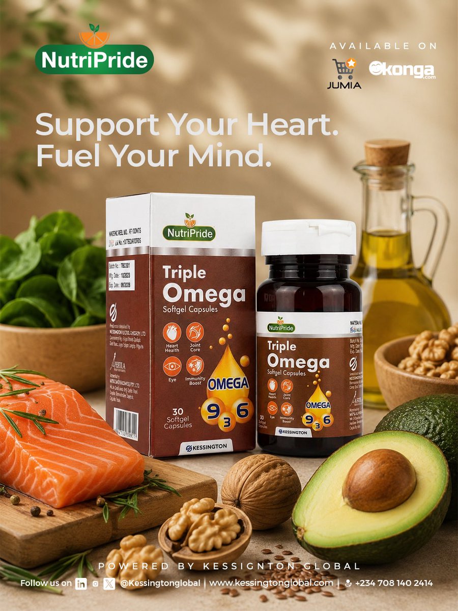 NutriprideCares's tweet photo. Nutripride Triple Omega provides a balanced blend of Omega-3, 6, and 9 to support your overall wellness as part of a healthy lifestyle.

Nutripride- available in pharmacies nationwide. 

#Nutripride #NourishWithPride #TripleOmega #HeartHealth https://t.co/MGRjbo5mfG