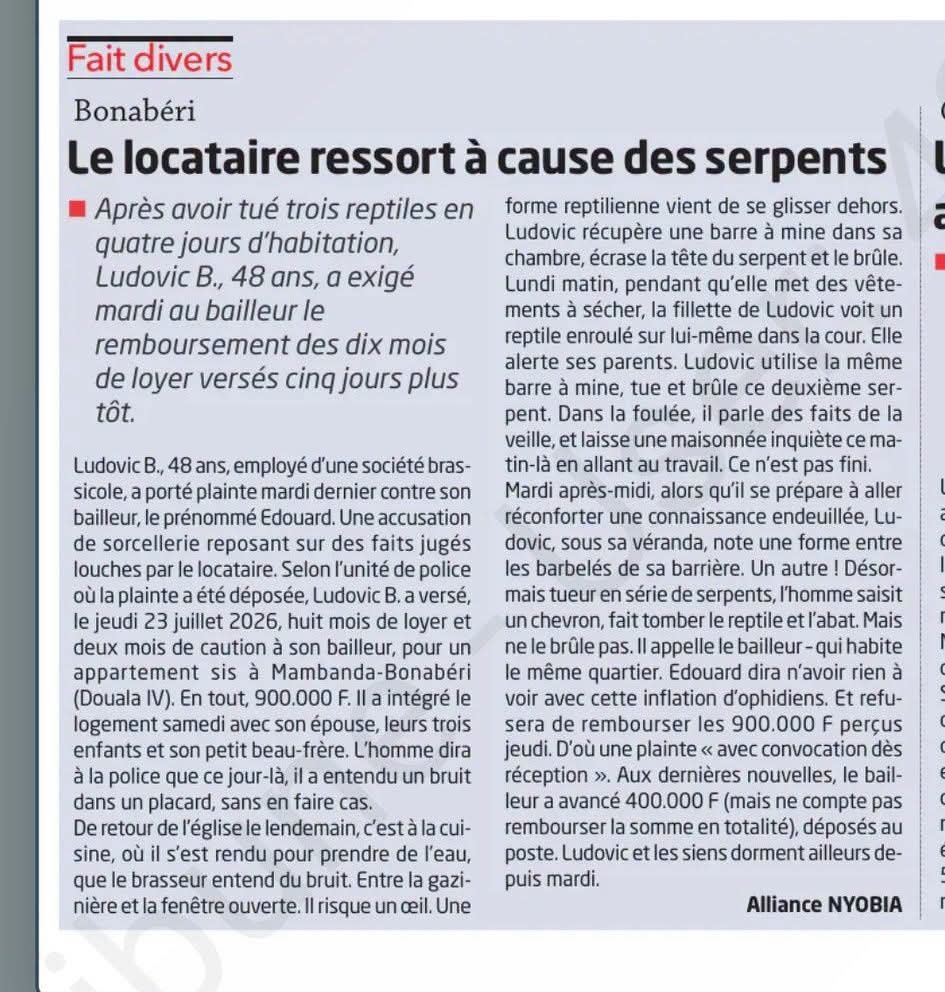 CamerounTribune's tweet photo. Une histoire rocambolesque... https://t.co/1VPua3d4rY