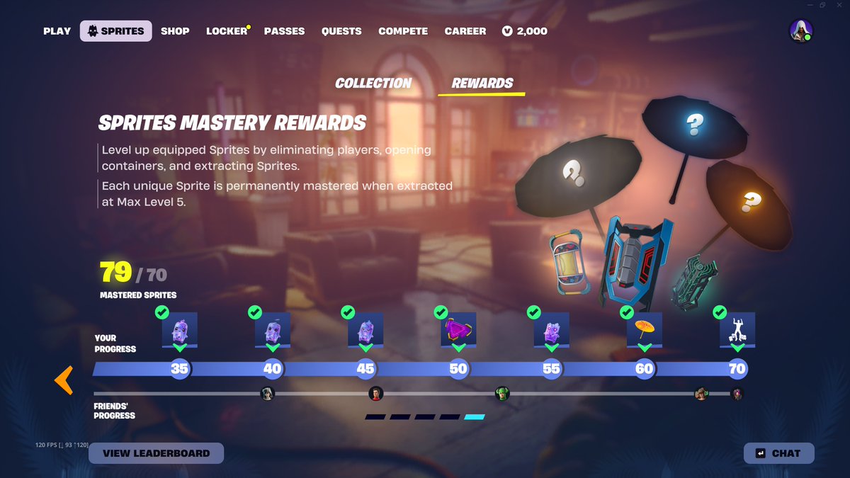 FireMonkey's tweet photo. With v41.30, Epic Games lowered the final stage of the Mastery Rewards from 100 Sprites Mastered to 70 Sprites Mastered https://t.co/z634rV8v2H