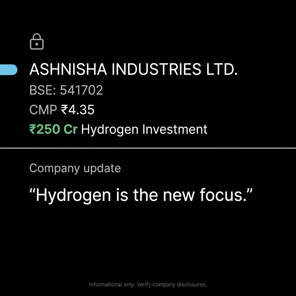 SagarModii26's tweet photo. Ashnisha Industries - Renewable energy journey continues with a ₹250 Cr hydrogen investment. Solar plant completed successfully. Hydrogen remains a major long-term opportunity. #HydrogenMultiBagger https://t.co/KLMRW9xczK